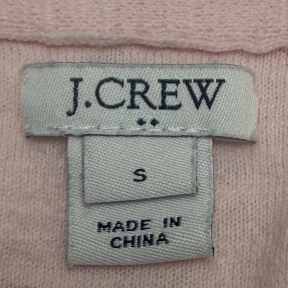 J.Crew Light Pink Cotton Button Cardigan Sweater S Coquette Preppy Minimalist - Picture 2 of 10